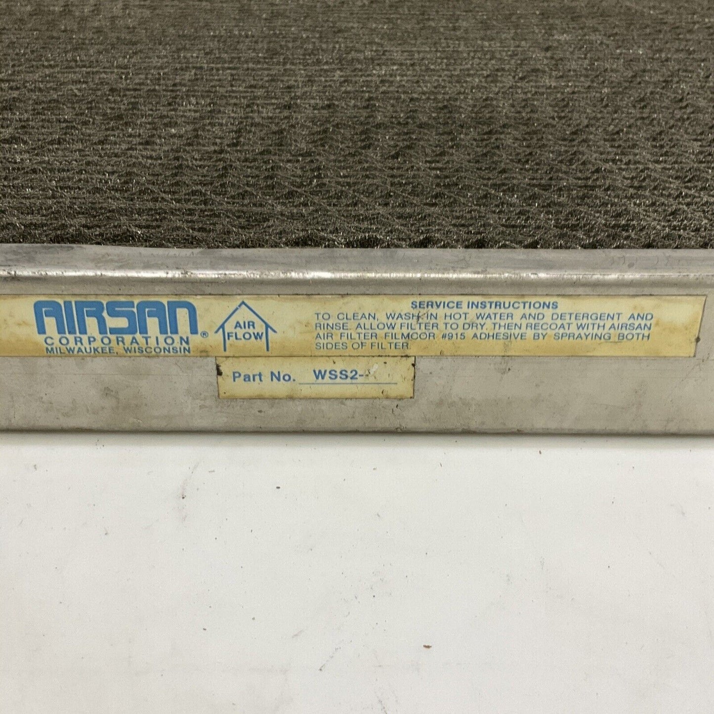AIRSAN WSS2 55-700-792-005 STAINLESS STEEL FILTER 23.5 X 17.5 678