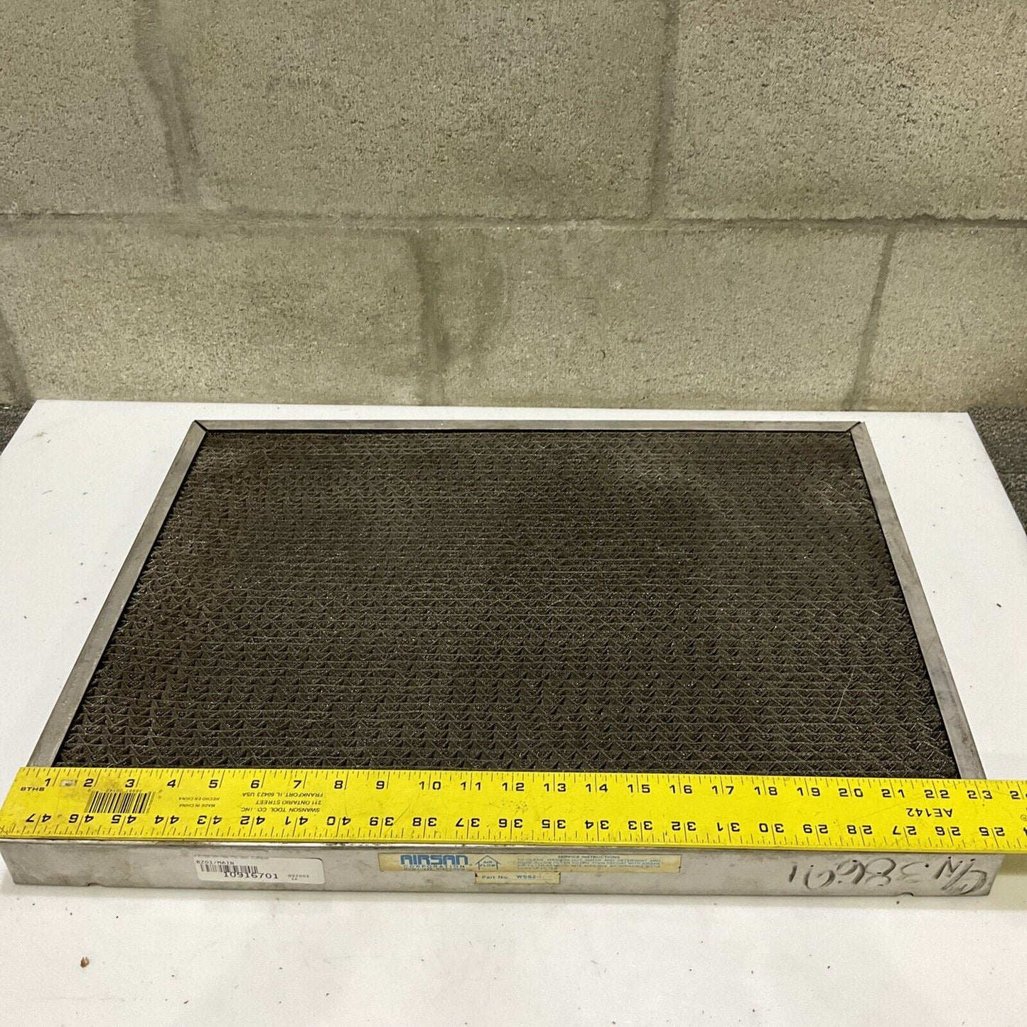 AIRSAN WSS2 55-700-792-005 STAINLESS STEEL FILTER 23.5 X 17.5 678