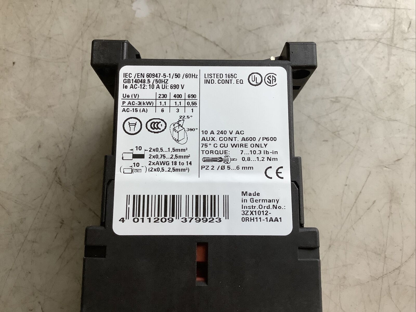 SIEMENS 3RH1131-1BG40 CONTACTOR RELAY 3NO 1NC 678