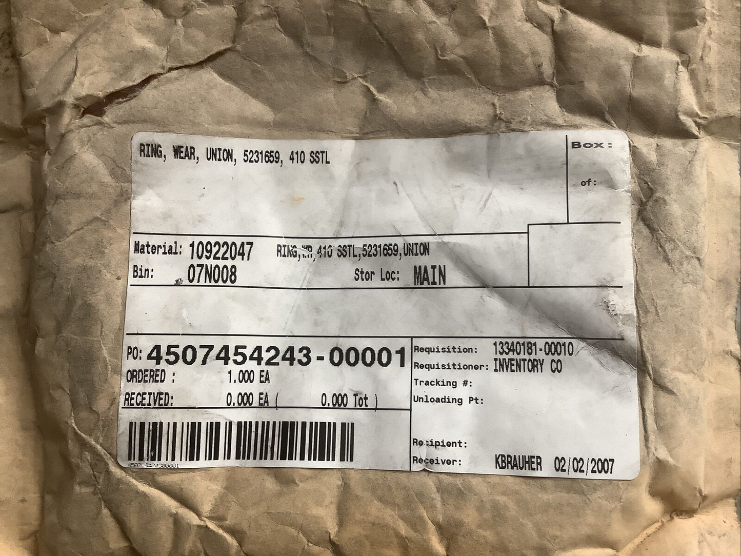 UNION 5231659 WEAR RING 410 SSTL 678