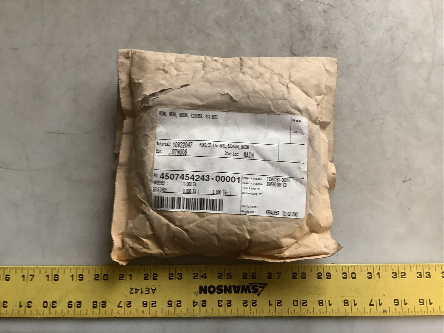 UNION 5231659 WEAR RING 410 SSTL 678