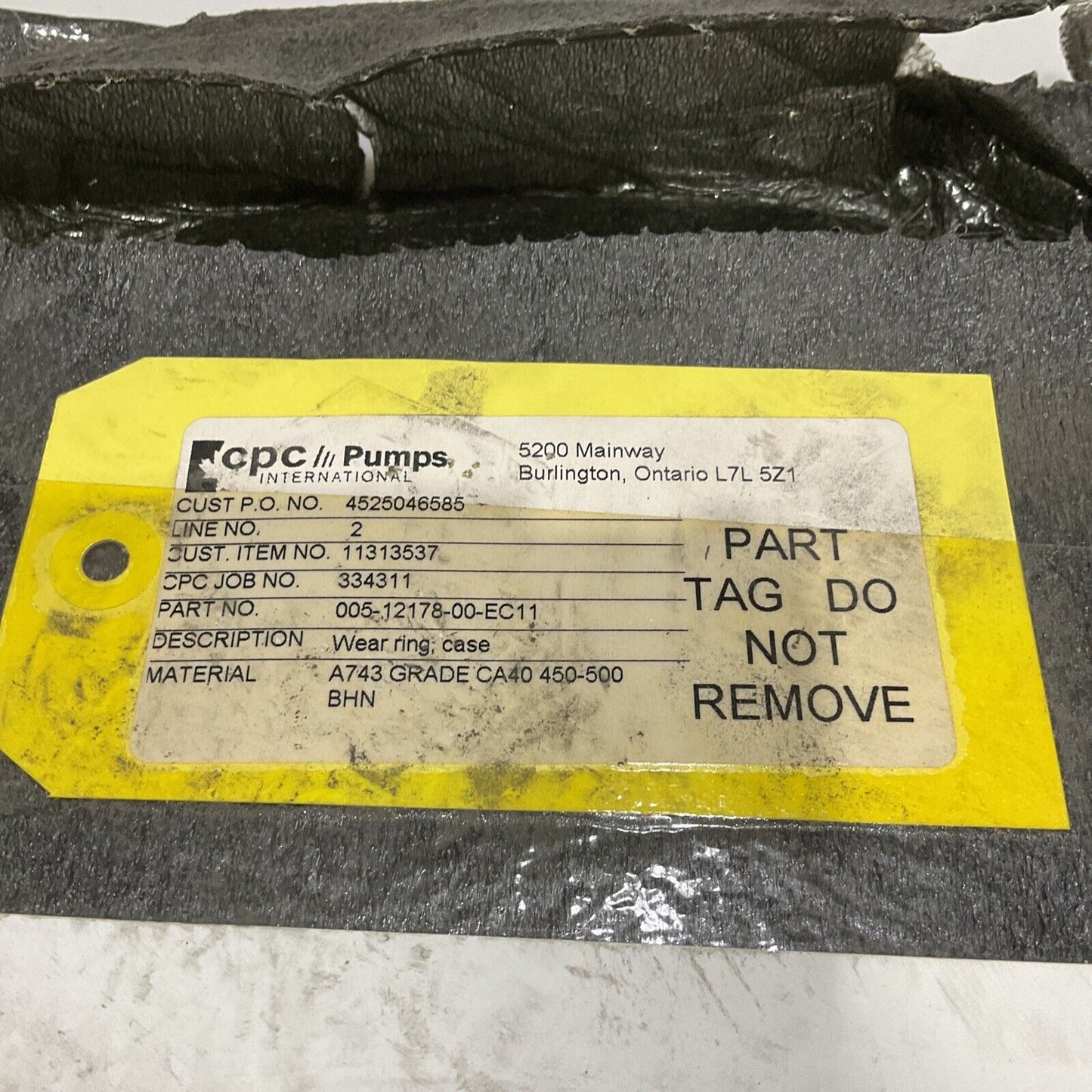 CPC PUMP 12178 A487 GR CA40 COVER RING 678