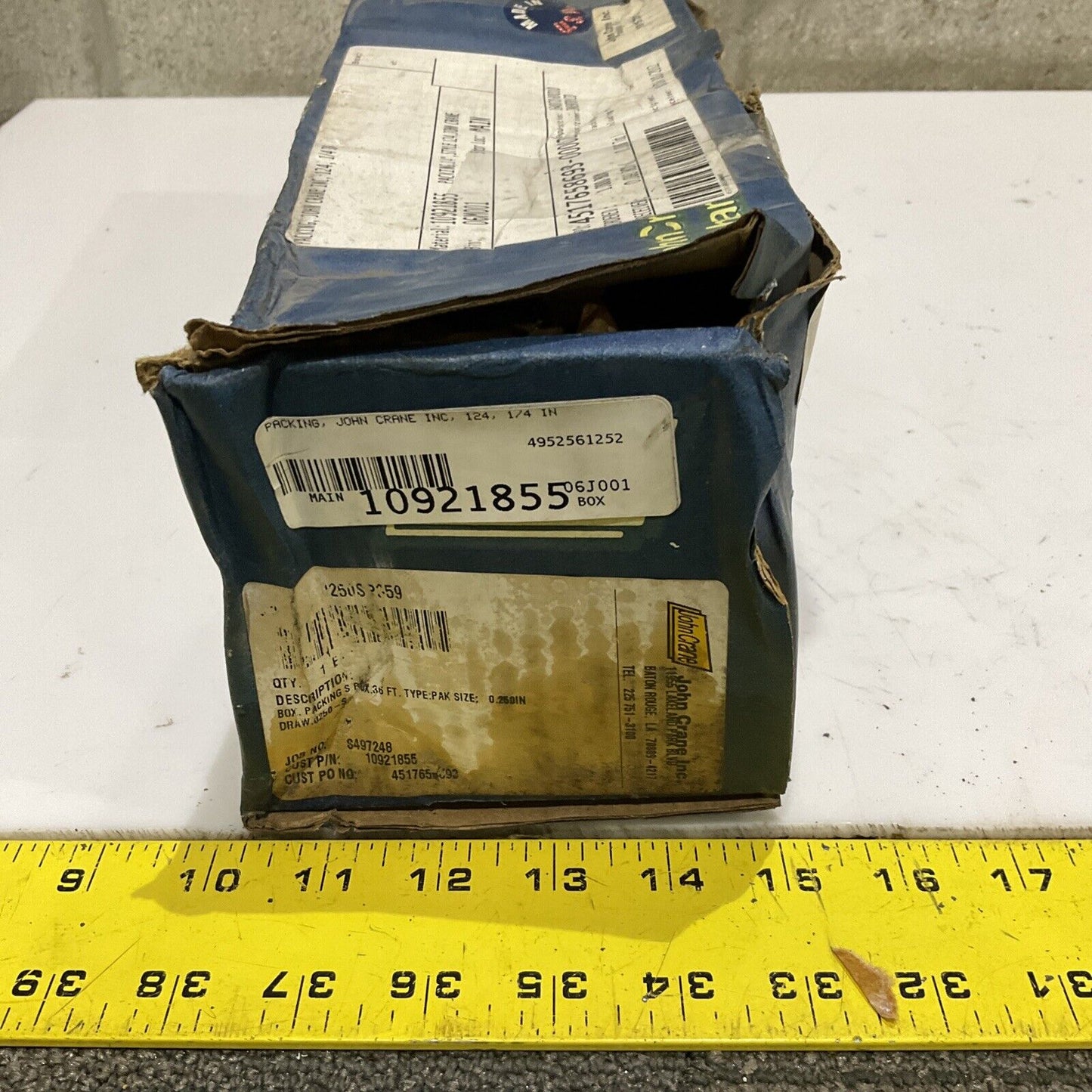 JOHN CRANE S497248 MECHANICAL PACKING 36 FT 1/4 IN TYPE 124 678 LOT OF 2
