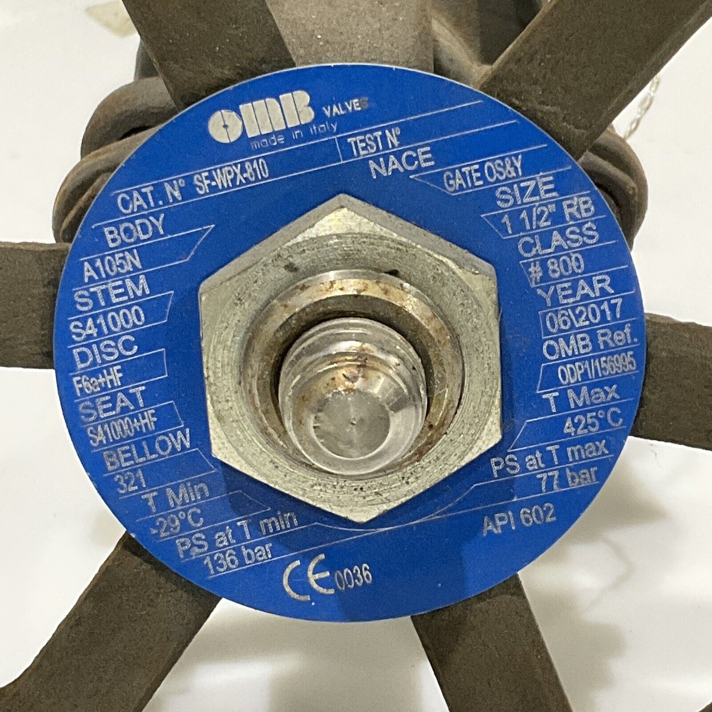 OMB SF-WPX-810 A105N S41000 VALVE GATE SIZE 1 1/2 IN 800 LB 678