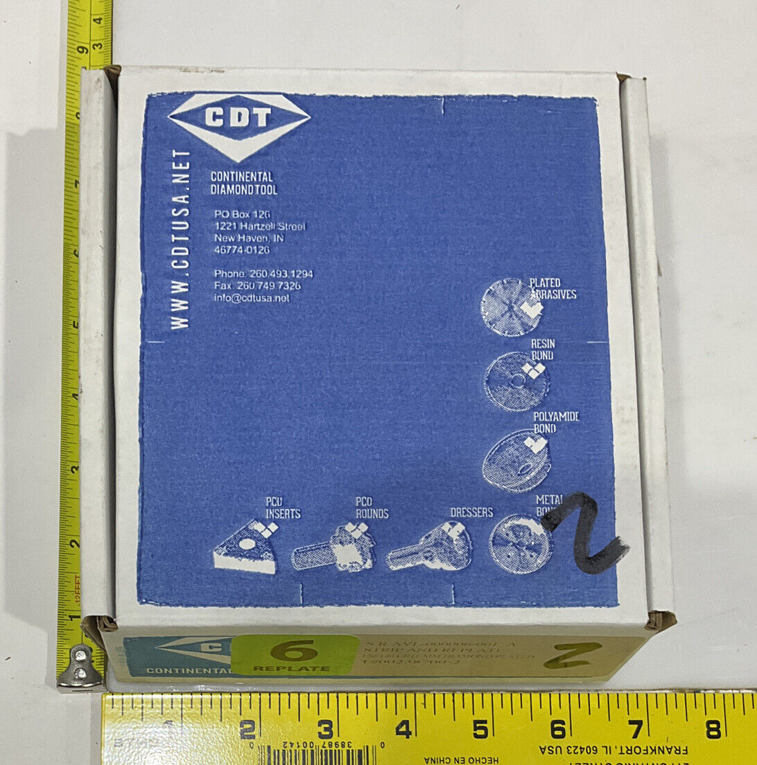 CONTINENTAL DIAMOND TOOL REPLATE 4" DIA. 120/140 GRIT 238700-2 GRINDING WHEEL