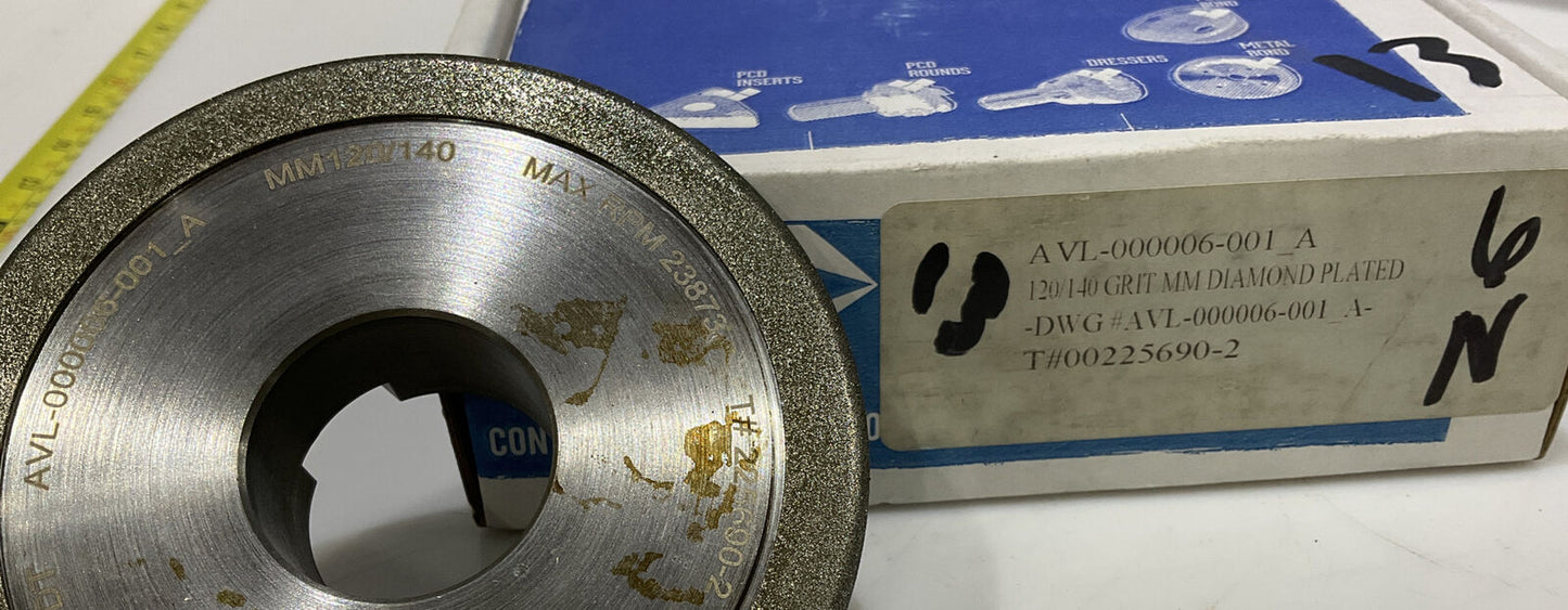 CONTINENTAL DIAMOND TOOL 225690-2 4" DIAMETER 120/140 GRIT GRINDING WHEE