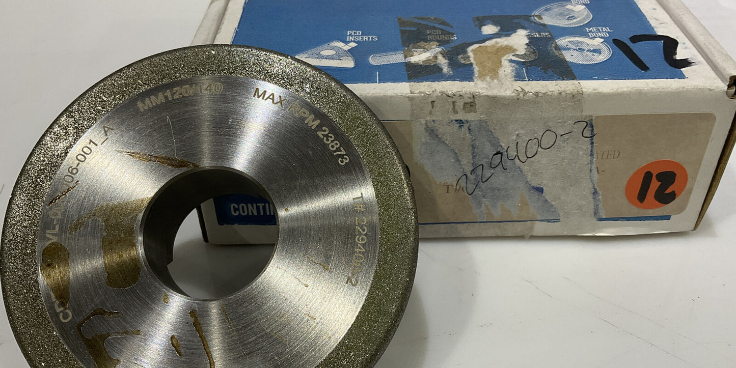 CONTINENTAL DIAMOND TOOL 229400-2 4" DIAMETER 120/140 GRIT GRINDING WHEEL