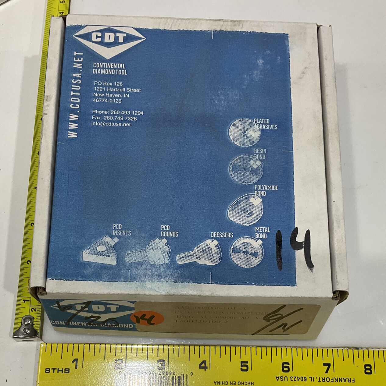 CONTINENTAL DIAMOND TOOL 229400-2 4" DIAMETER 120/140 GRIT GRINDING WHEEL