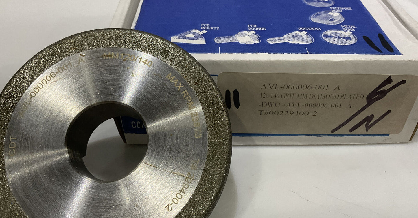 CONTINENTAL DIAMOND TOOL 229400-2 4" DIAMETER 120/140 GRIT GRINDING WHEEL