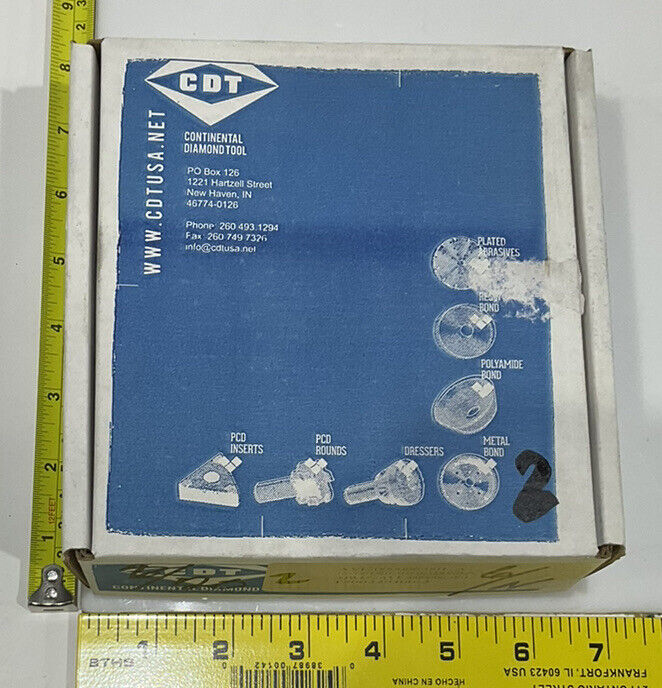 CONTINENTAL DIAMOND TOOL 229400-2 4" DIAMETER 120/140 GRIT GRINDING WHEEL