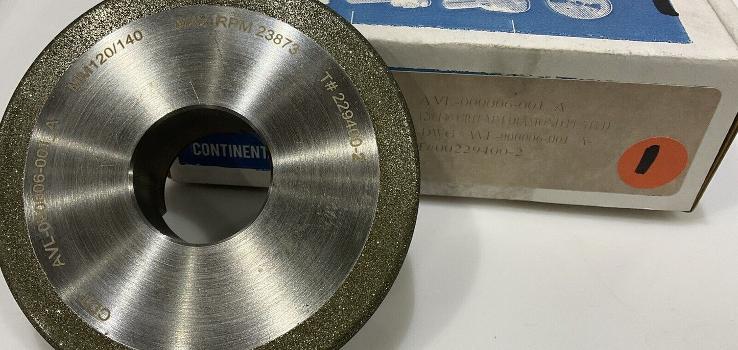 CONTINENTAL DIAMOND TOOL 229400-2 4" DIAMETER 120/140 GRIT GRINDING WHEEL