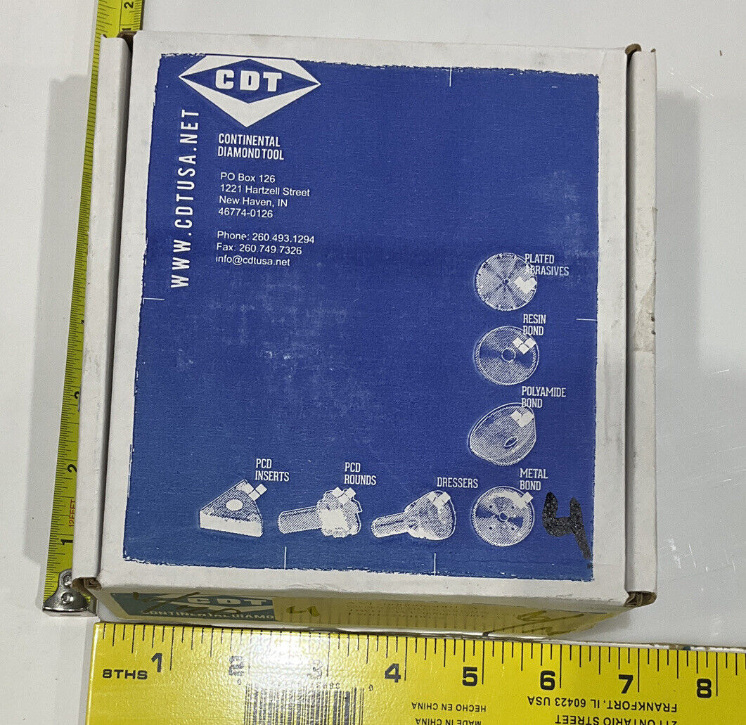 CONTINENTAL DIAMOND TOOL 229400-2 4" DIAMETER 120/140 GRIT GRINDING WHEEL