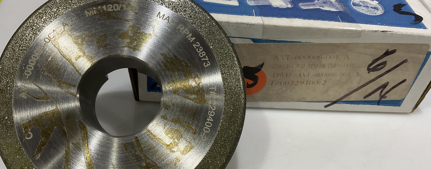 CONTINENTAL DIAMOND TOOL 229400-2 4" DIAMETER 120/140 GRIT GRINDING WHEEL