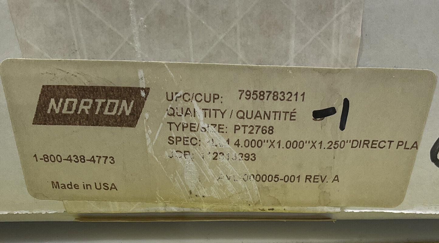 NORTON PT2768 60/80 GRIT 4" DIAMETER X 1.259" BORE DIAMOND GRINDING WHEEL