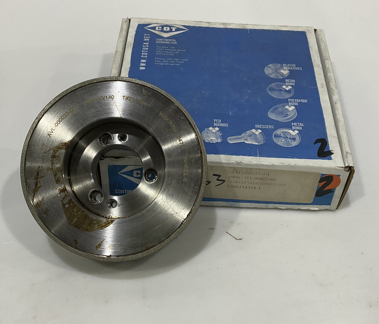 CONTINENTAL DIAMOND TOOL 214554-1 120/140 GRIT 5.795” DIAMETER GRINDING WHEEL
