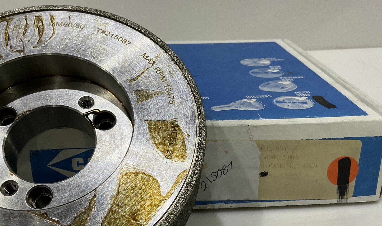 CONTINENTAL DIAMOND TOOL 215087 60/80 GRIT 5.795” DIAMETER GRINDING WHEEL 1.5"
