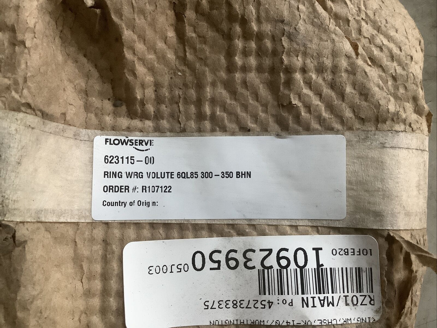 FLOWSERVE 62315-00 IMPELLER WEAR RING 6QL85 300-350 BHN 678