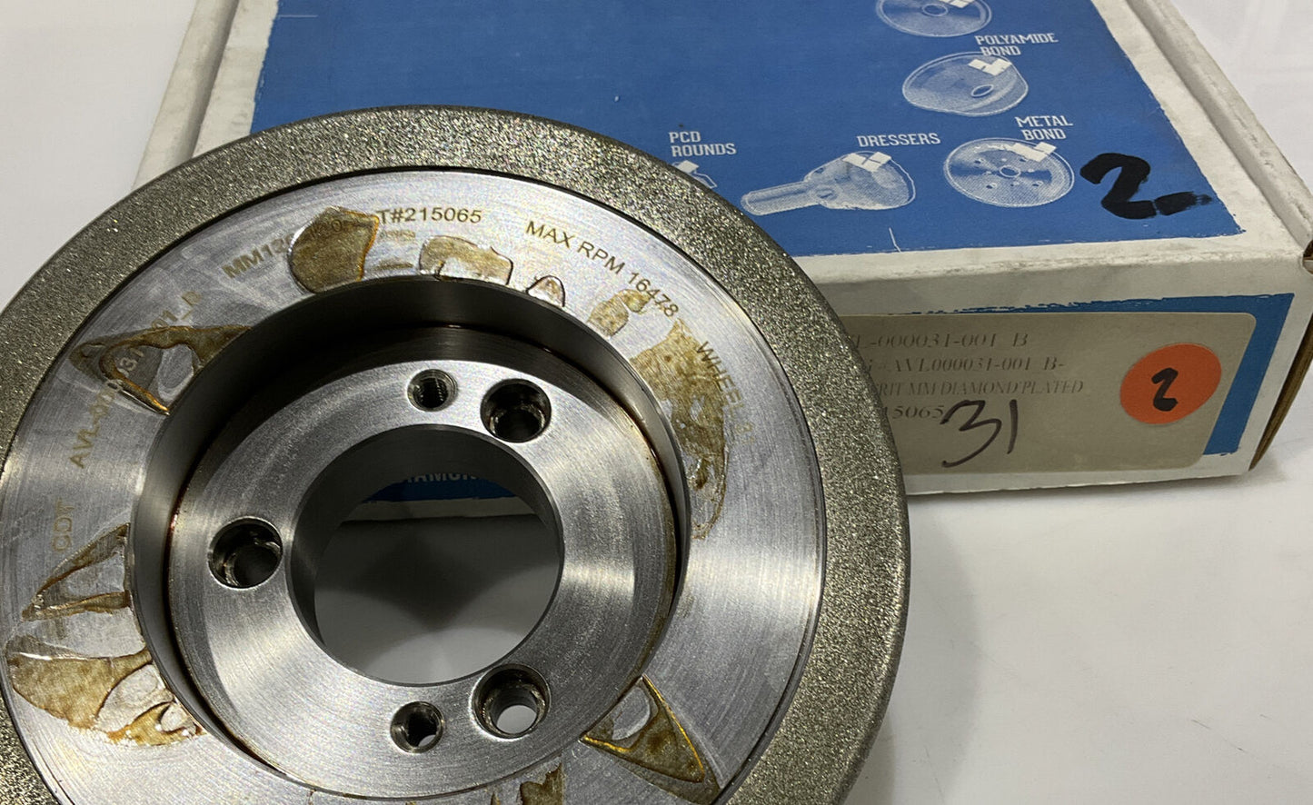 CONTINENTAL DIAMOND TOOL 215065 GRINDING WHEEL 5.79" OD 120/140 GRIT