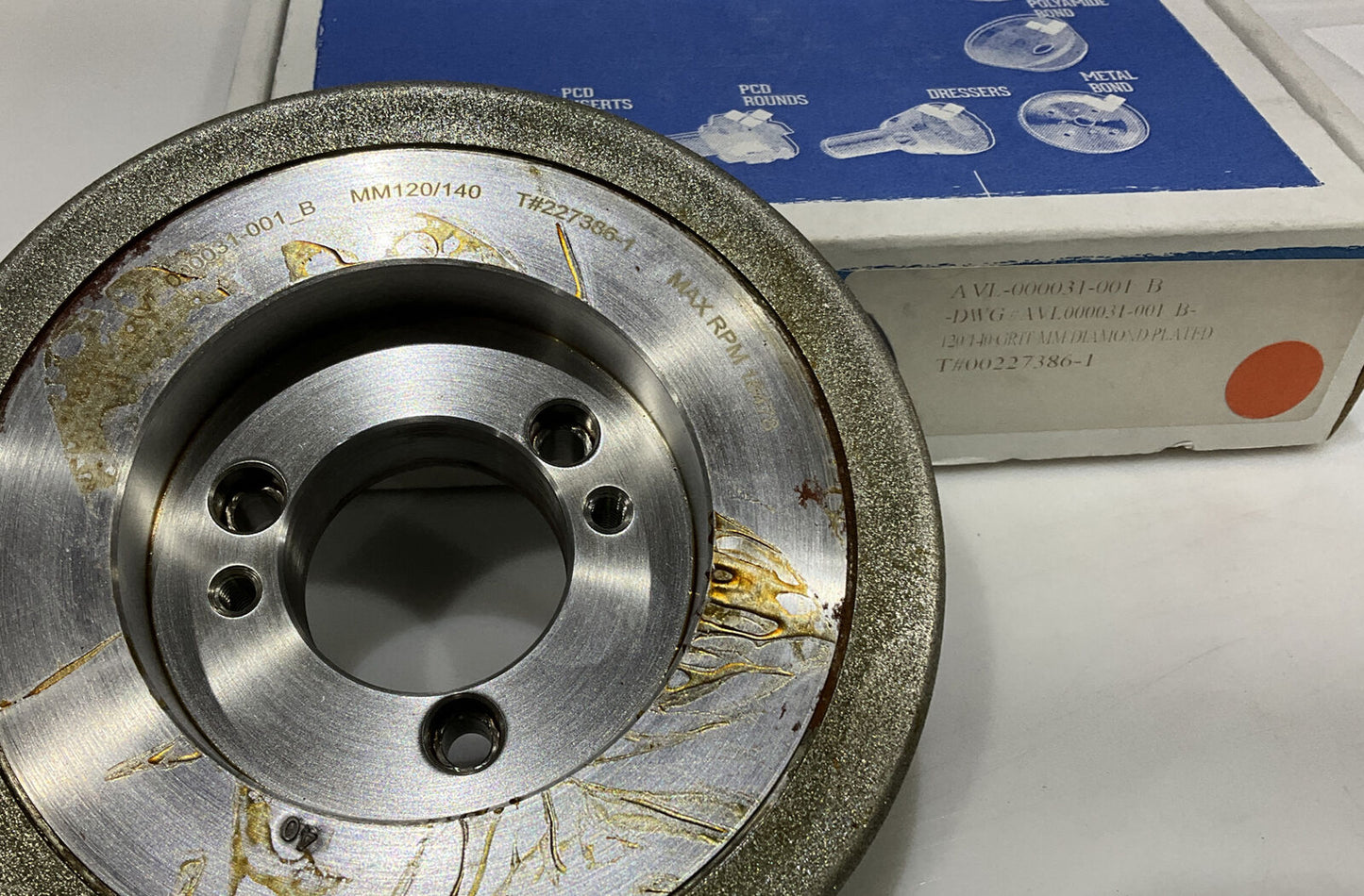 CONTINENTAL DIAMOND TOOL 227386-1 GRINDING WHEEL 5.79" OD 120/140 GRIT