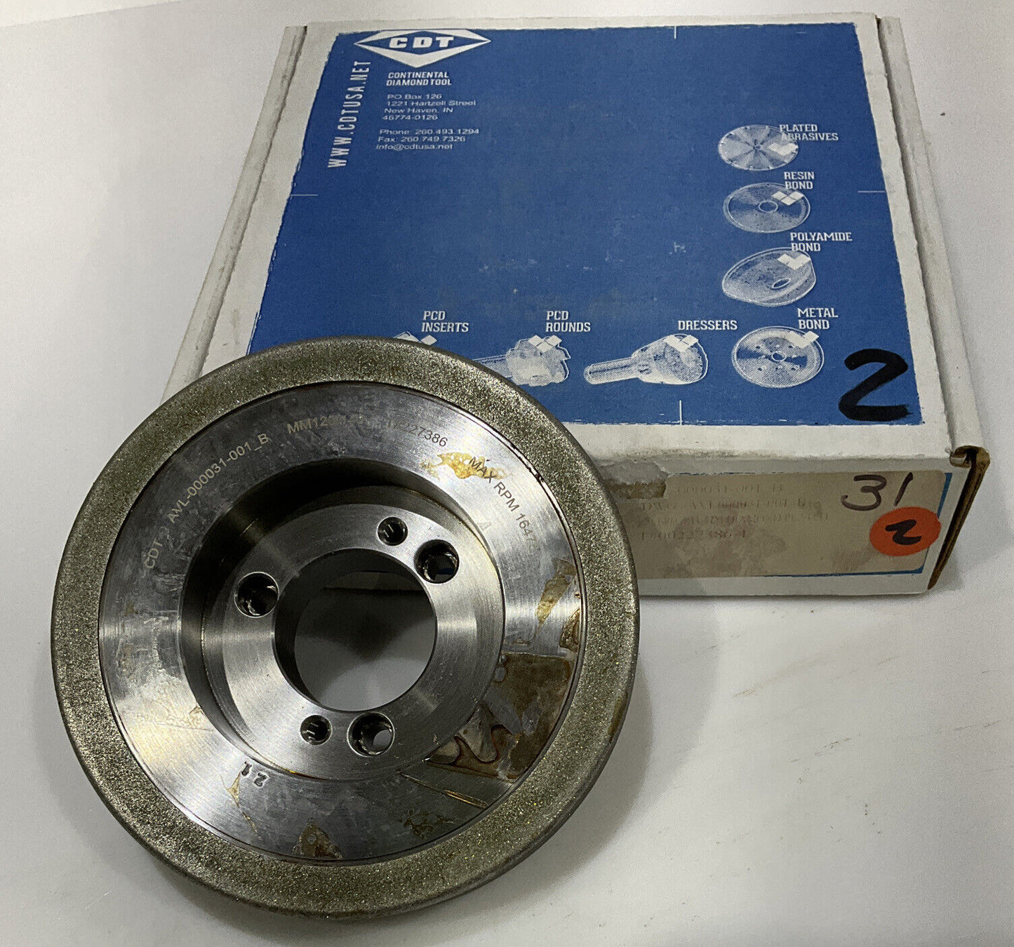 CONTINENTAL DIAMOND TOOL 227386-1 GRINDING WHEEL 5.79" OD 120/140 GRIT