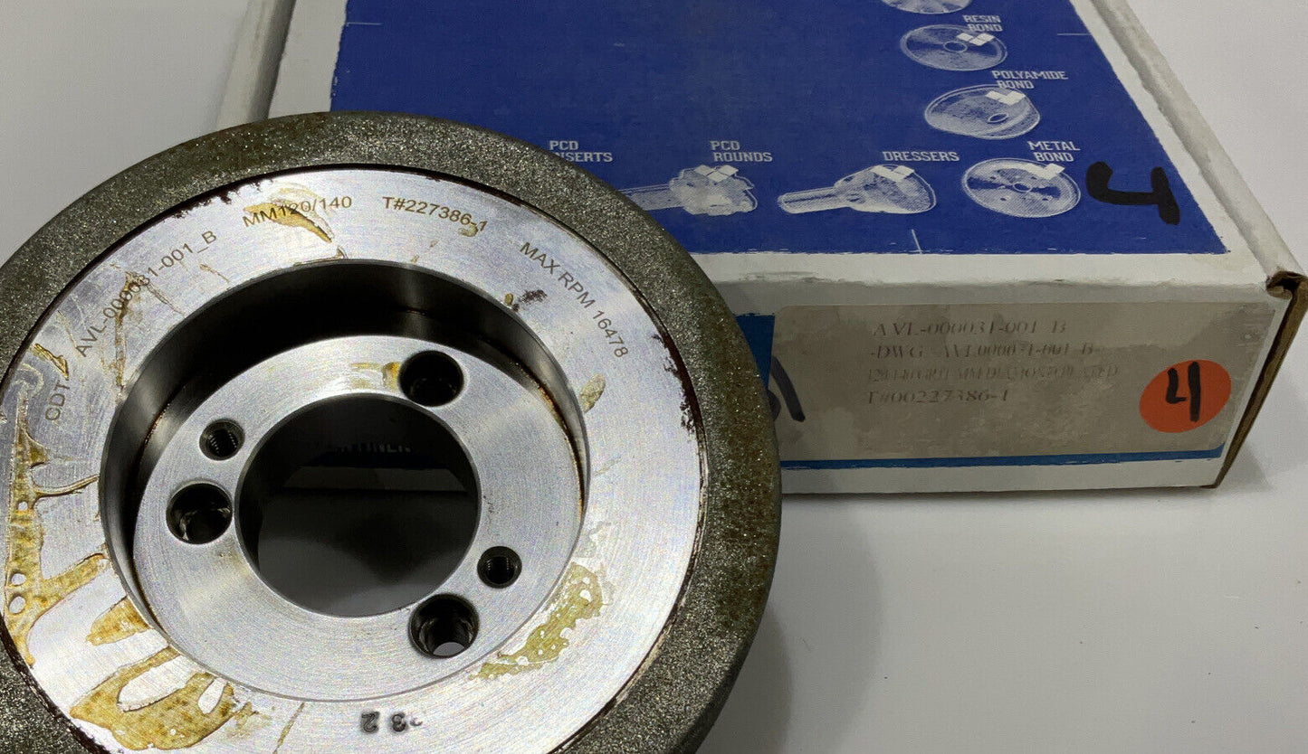 CONTINENTAL DIAMOND TOOL 227386-1 GRINDING WHEEL 5.79" OD 120/140 GRIT