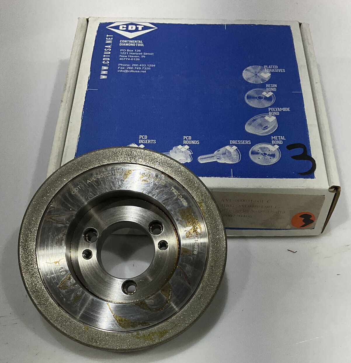 CONTINENTAL DIAMOND TOOL 230406 GRINDING WHEEL 5.79" OD 120/140 GRIT