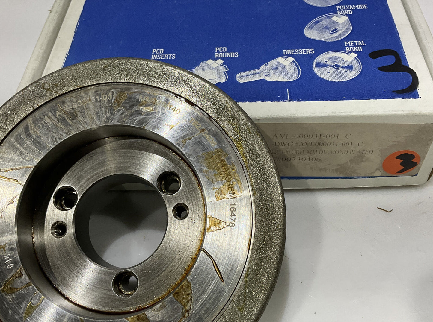 CONTINENTAL DIAMOND TOOL 230406 GRINDING WHEEL 5.79" OD 120/140 GRIT