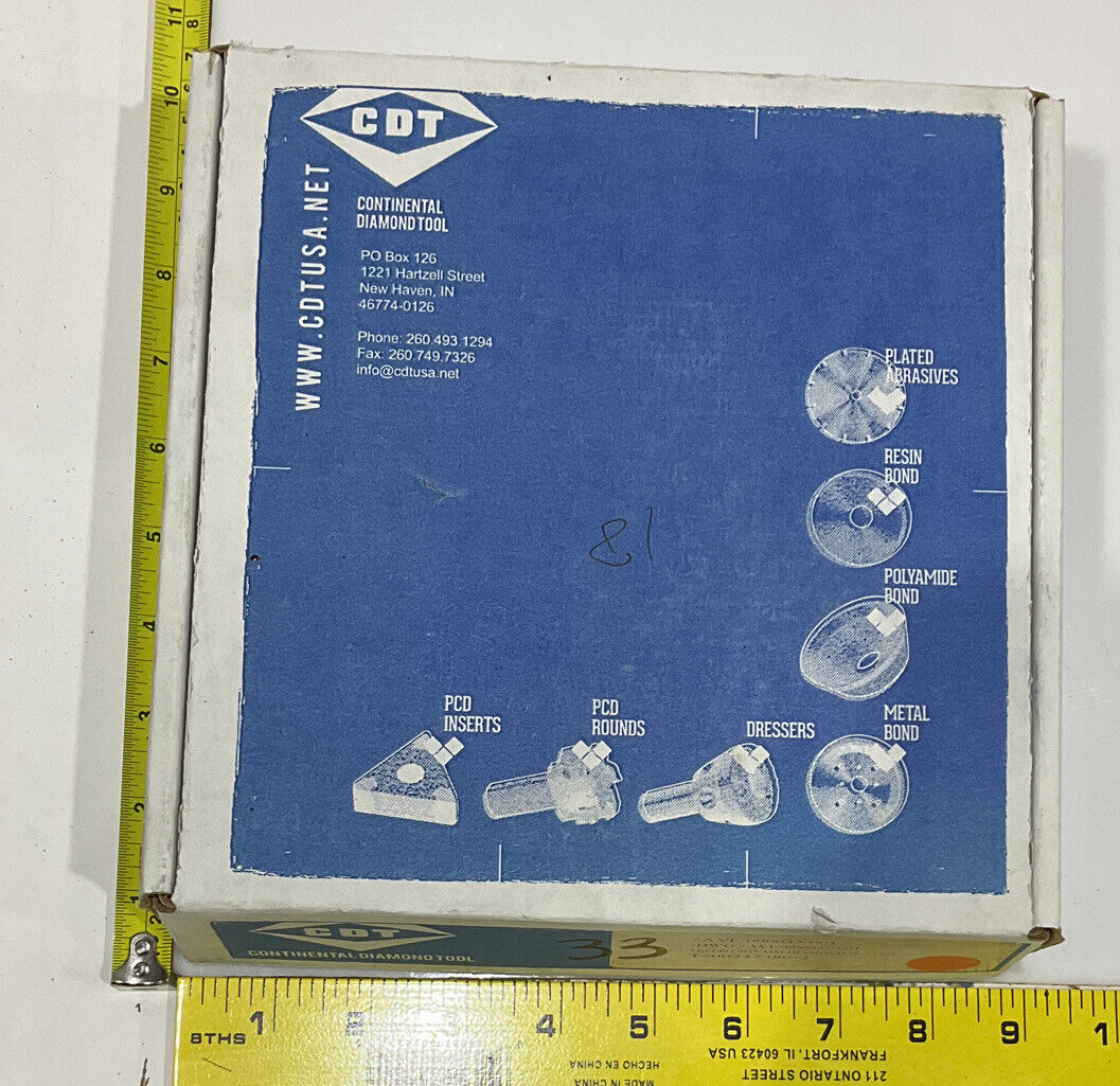 CONTINENTAL DIAMOND TOOL 227386-2 GRINDING WHEEL 5.79" OD 1.5" 120/140 GRIT