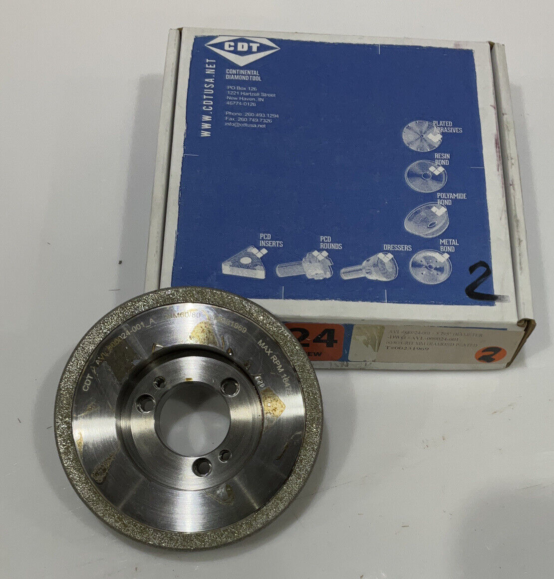 CONTINENTAL DIAMOND TOOL 231969 GRINDING WHEEL 5.79" OD 60/80 GRIT