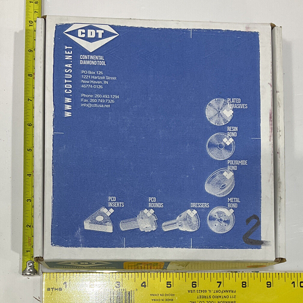 CONTINENTAL DIAMOND TOOL 231969 GRINDING WHEEL 5.79" OD 60/80 GRIT