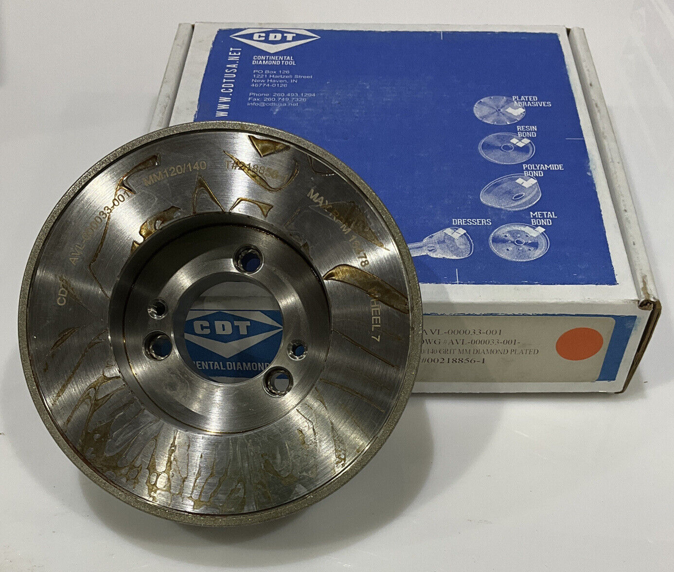 CONTINENTAL DIAMOND TOOL 218856-1 5.796" OD 1.5" 120/140 GRIT GRINDING WHEEL