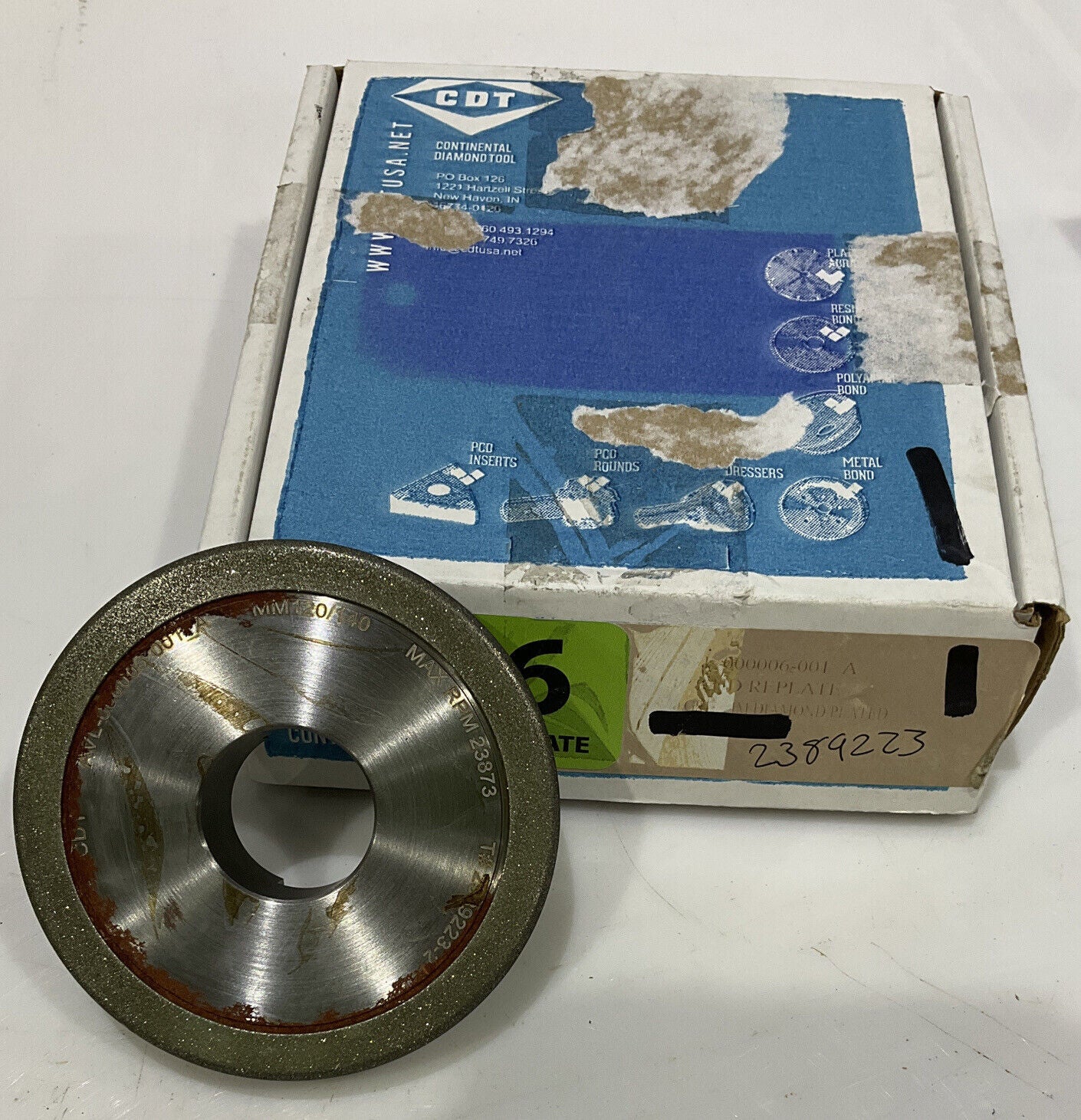 CONTINENTAL DIAMOND TOOL REPLATE 4" OD 120/140 GRIT 2389223-2 GRINDING WHEEL 678