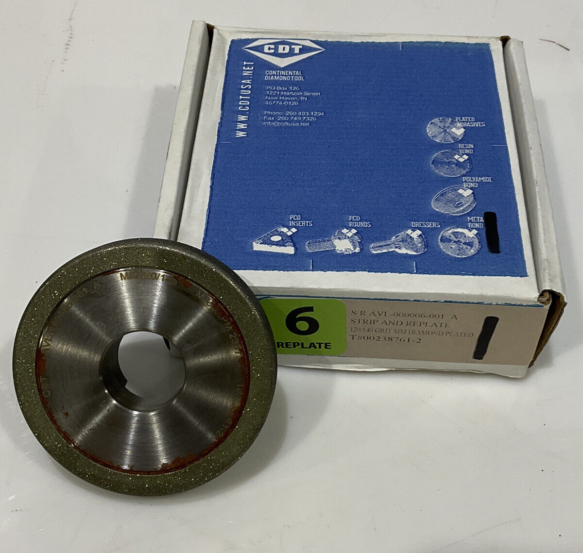 CONTINENTAL DIAMOND TOOL REPLATE 4" OD 120/140 GRIT 238761-2 GRINDING WHEEL 678