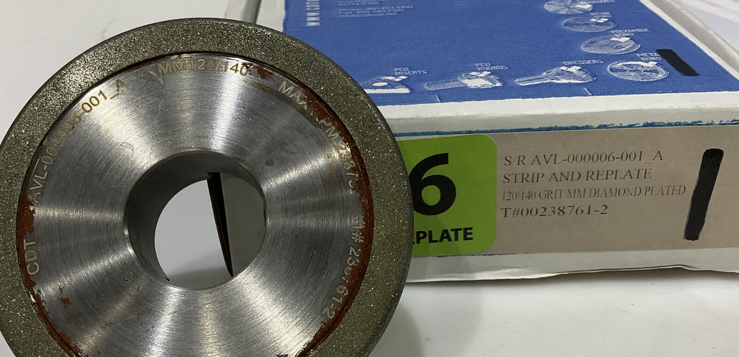 CONTINENTAL DIAMOND TOOL REPLATE 4" OD 120/140 GRIT 238761-2 GRINDING WHEEL 678