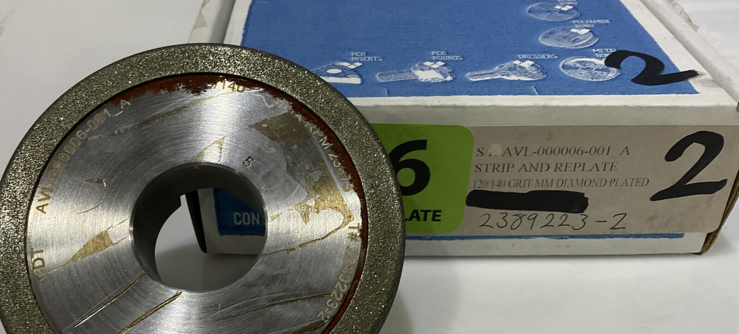 CONTINENTAL DIAMOND TOOL REPLATE 120/140 GRIT 4" OD 2389223-2 GRINDING WHEEL 678