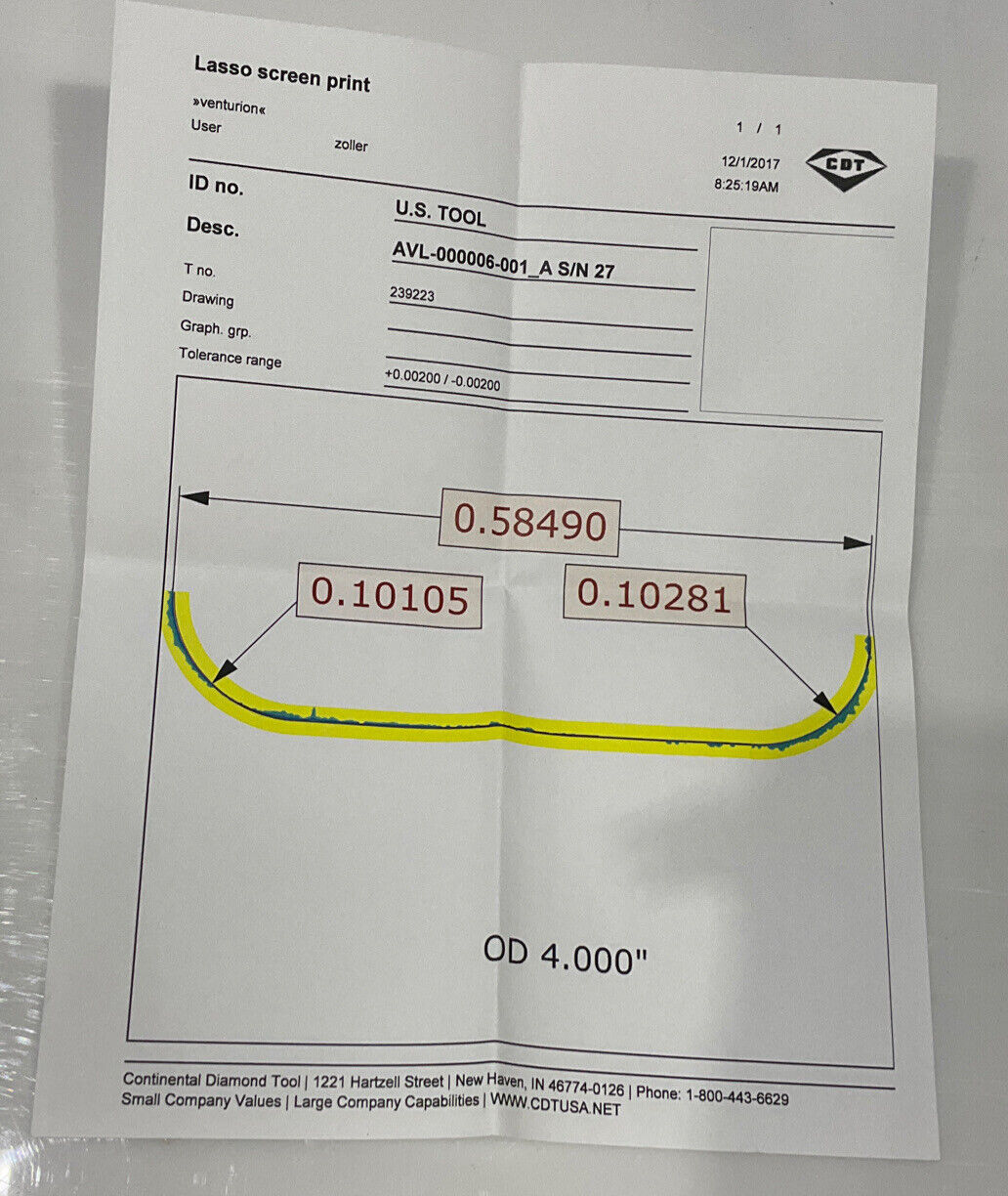 CONTINENTAL DIAMOND TOOL REPLATE 4" OD 120/140 GRIT 2389223-2 GRINDING WHEEL 678