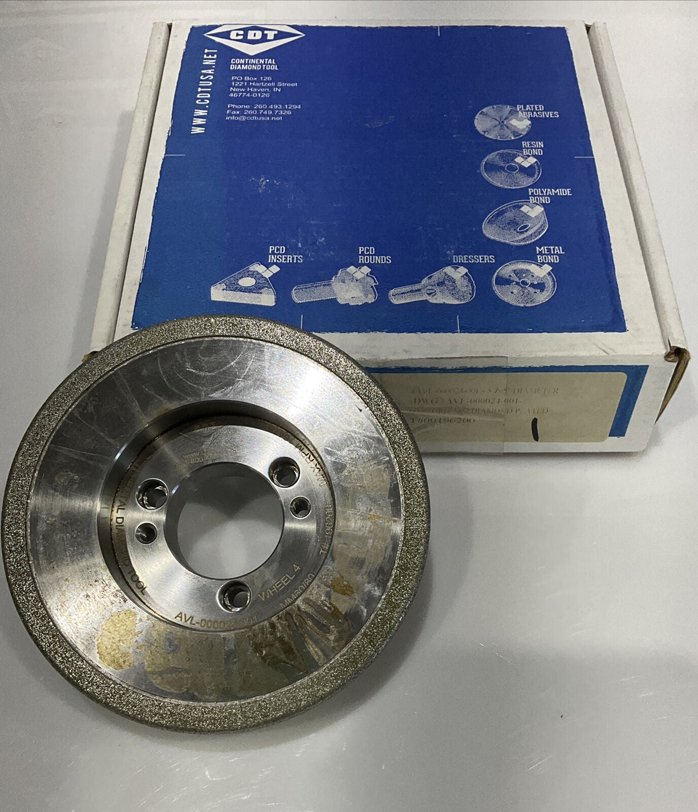 CONTINENTAL DIAMOND TOOL 196200 5.795" DIAMETER 60/80 GRIT GRINDING WHEEL 678