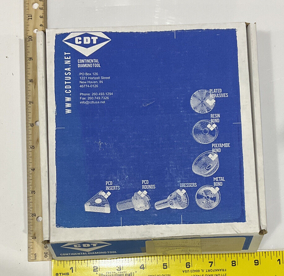 CONTINENTAL DIAMOND TOOL 196200 5.795" DIAMETER 60/80 GRIT GRINDING WHEEL 678