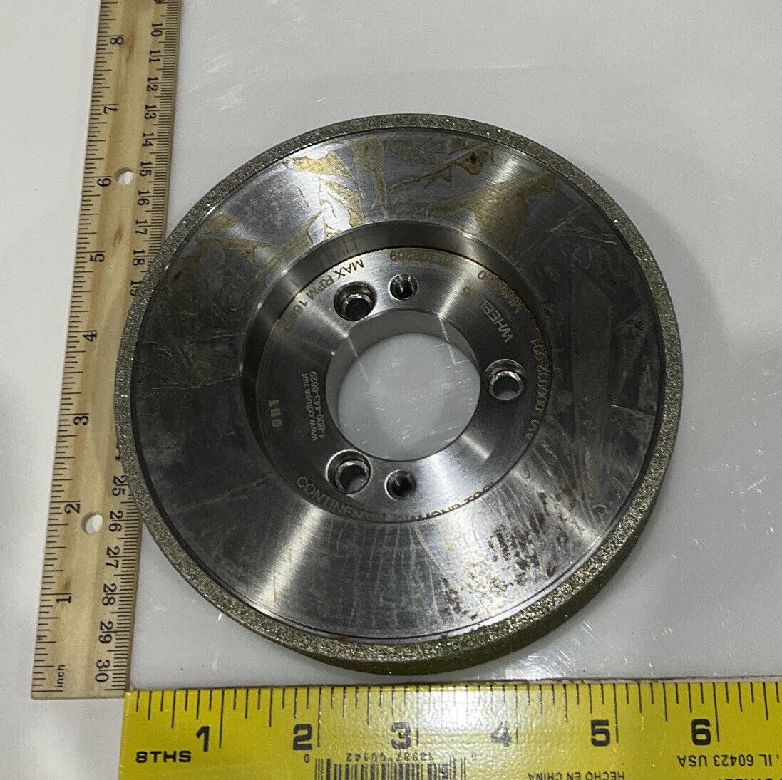 CONTINENTAL DIAMOND TOOL 196209 5.795" DIAMETER 60/80 GRIT GRINDING WHEEL 678