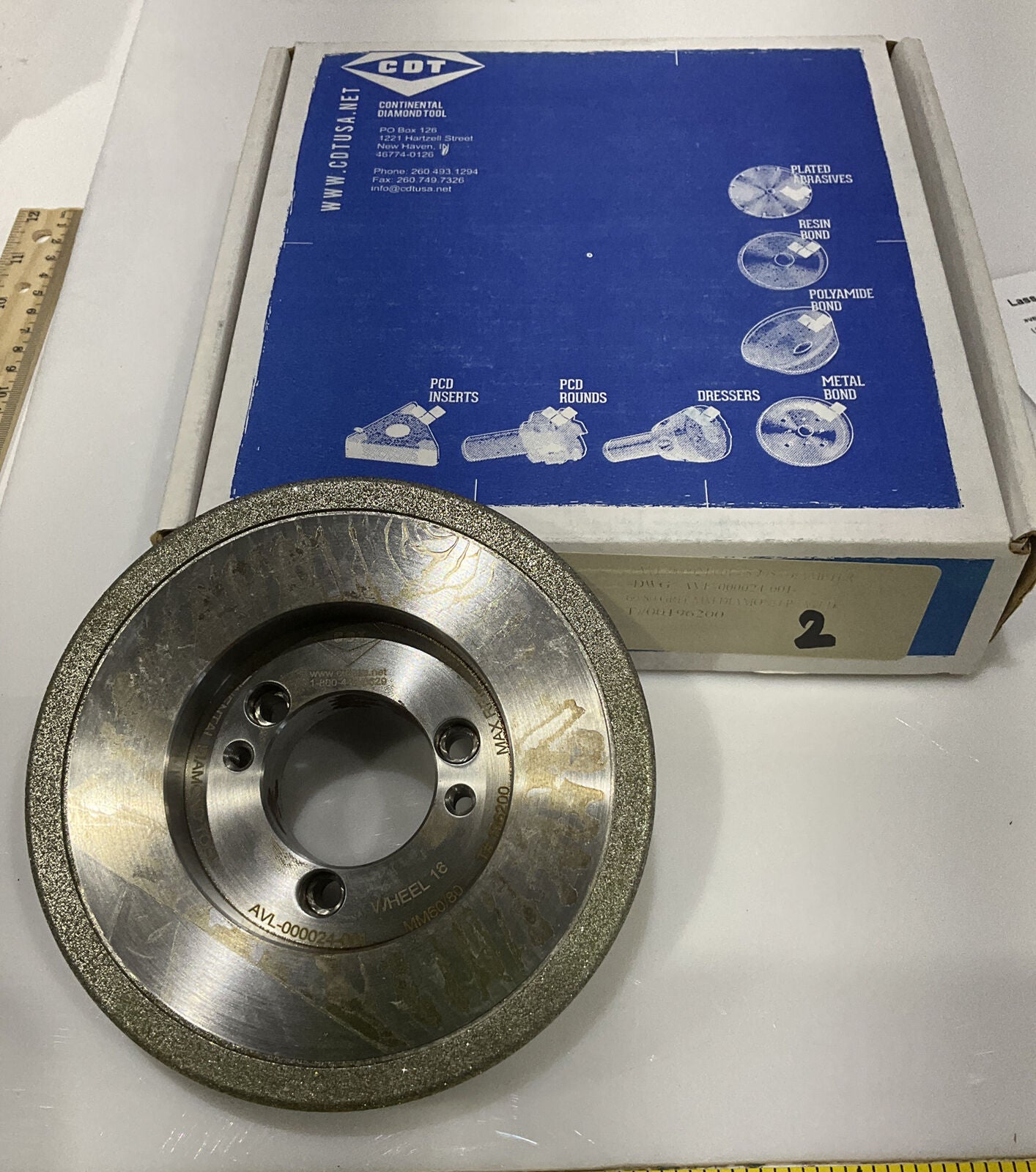 CONTINENTAL DIAMOND TOOL 196200 5.795" DIAMETER 60/80 GRIT GRINDING WHEEL 678