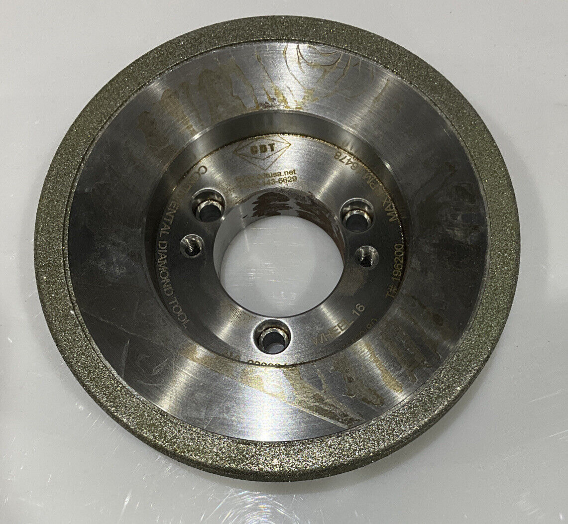 CONTINENTAL DIAMOND TOOL 196200 5.795" DIAMETER 60/80 GRIT GRINDING WHEEL 678