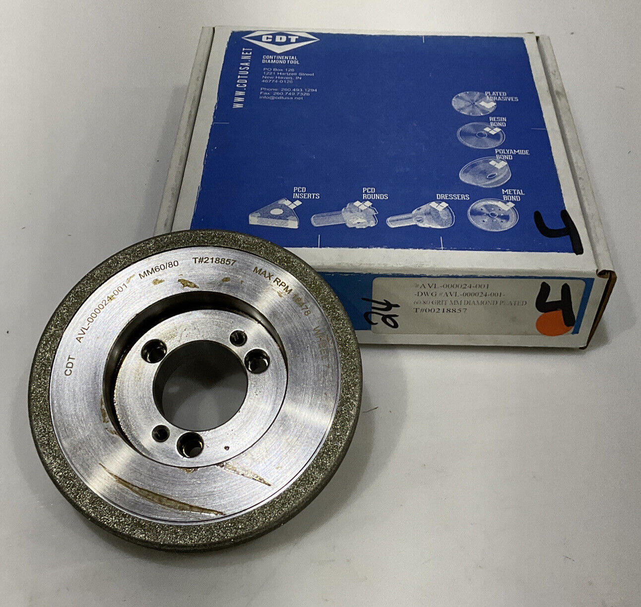 CONTINENTAL DIAMOND TOOL 218857 60/80 GRIT 5.795” DIAMETER GRINDING WHEEL