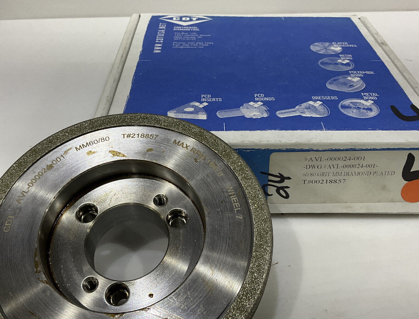CONTINENTAL DIAMOND TOOL 218857 60/80 GRIT 5.795” DIAMETER GRINDING WHEEL