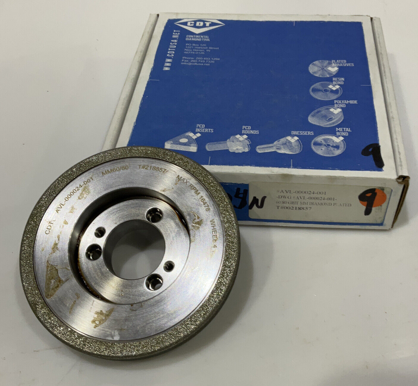 CONTINENTAL DIAMOND TOOL 218857 60/80 GRIT 5.795” DIAMETER GRINDING WHEEL