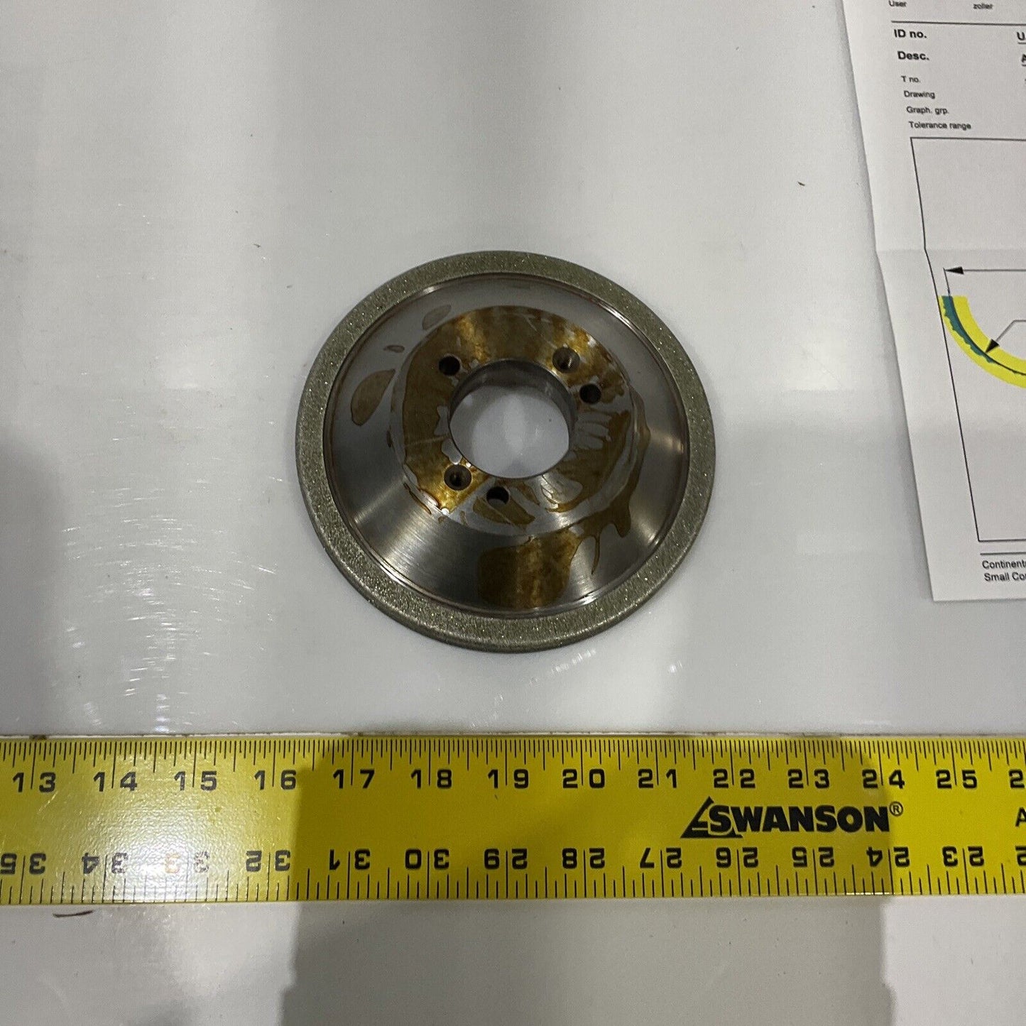 CONTINENTAL DIAMOND TOOL 218857 60/80 GRIT 5.795” DIAMETER GRINDING WHEEL