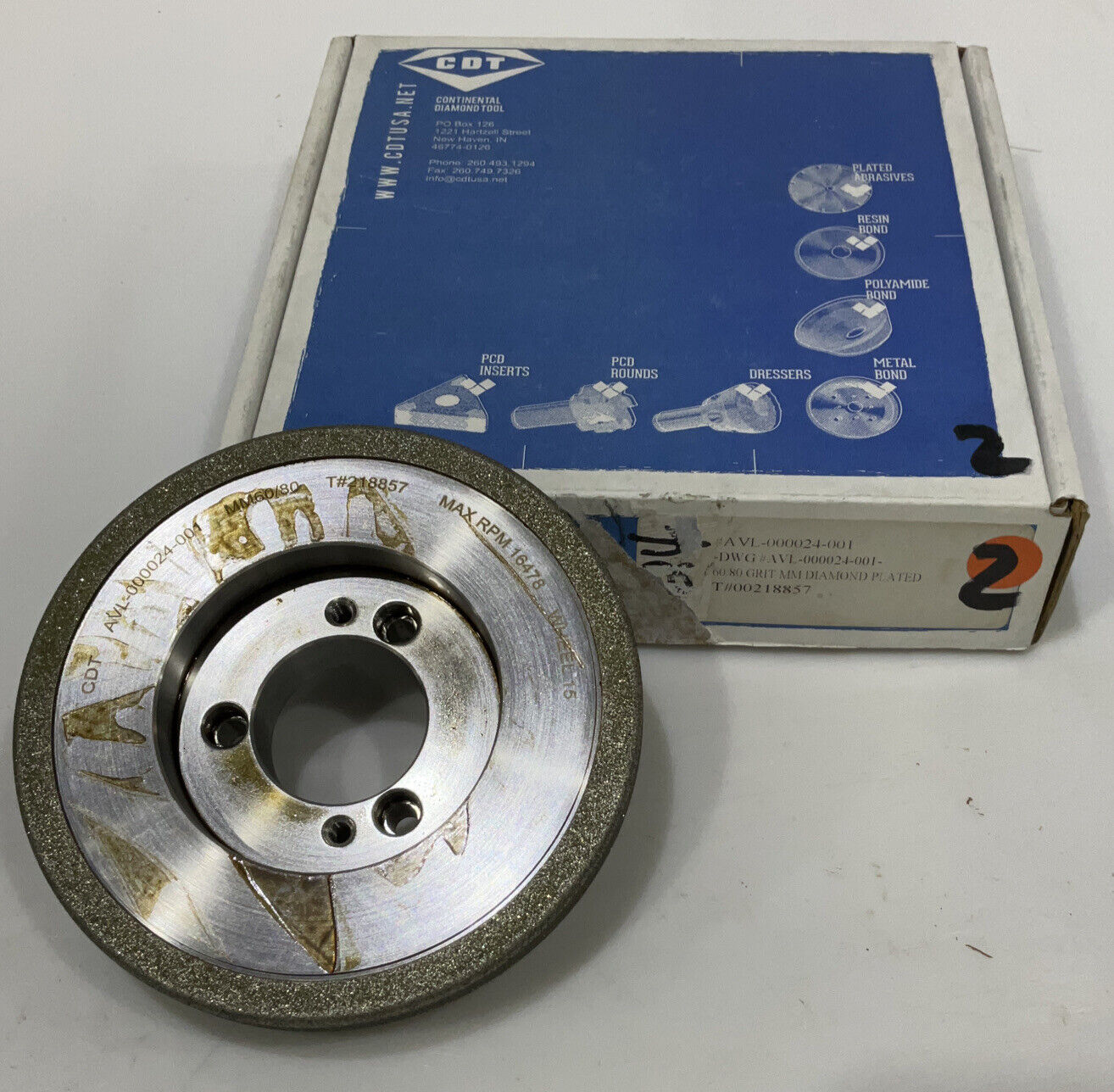 CONTINENTAL DIAMOND TOOL 218857 60/80 GRIT 5.795” DIAMETER GRINDING WHEEL