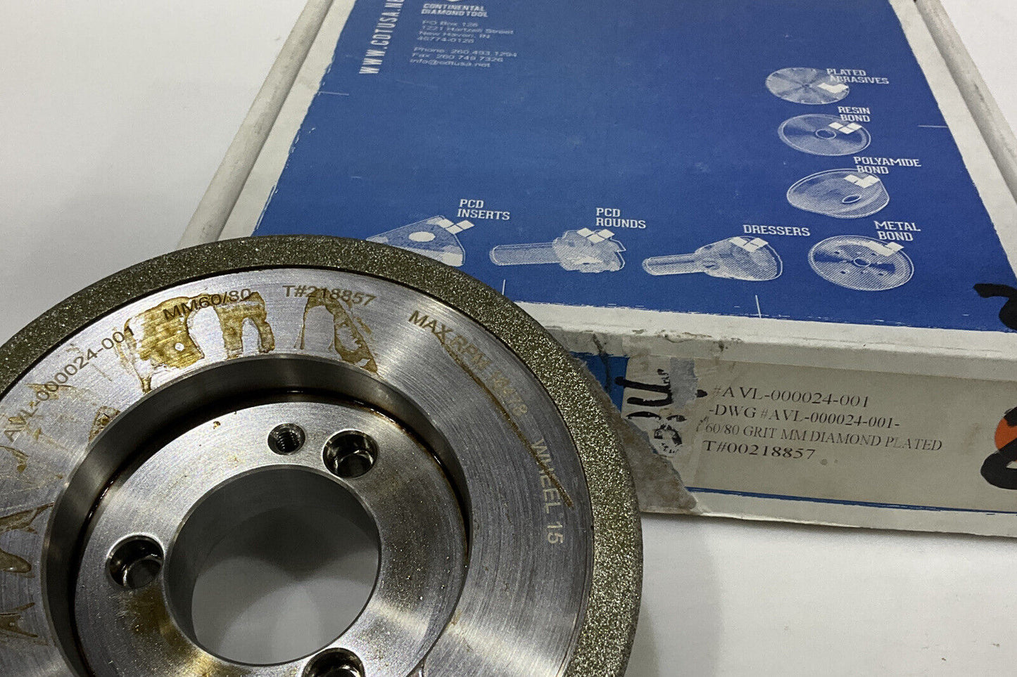 CONTINENTAL DIAMOND TOOL 218857 60/80 GRIT 5.795” DIAMETER GRINDING WHEEL