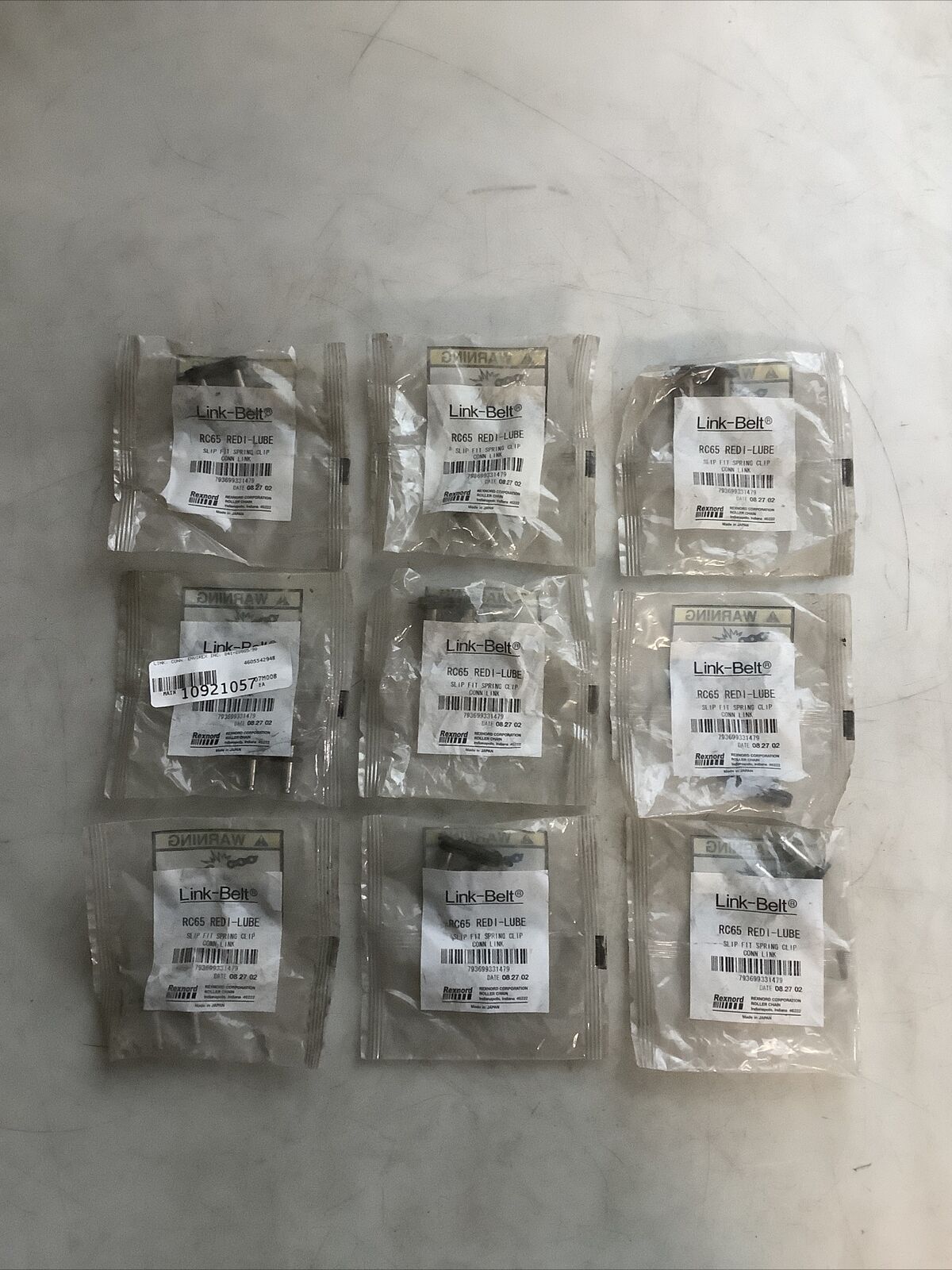 LINK-BELT RC65 SLIP FIT SPRING CLIP 678 - LOT OF 9