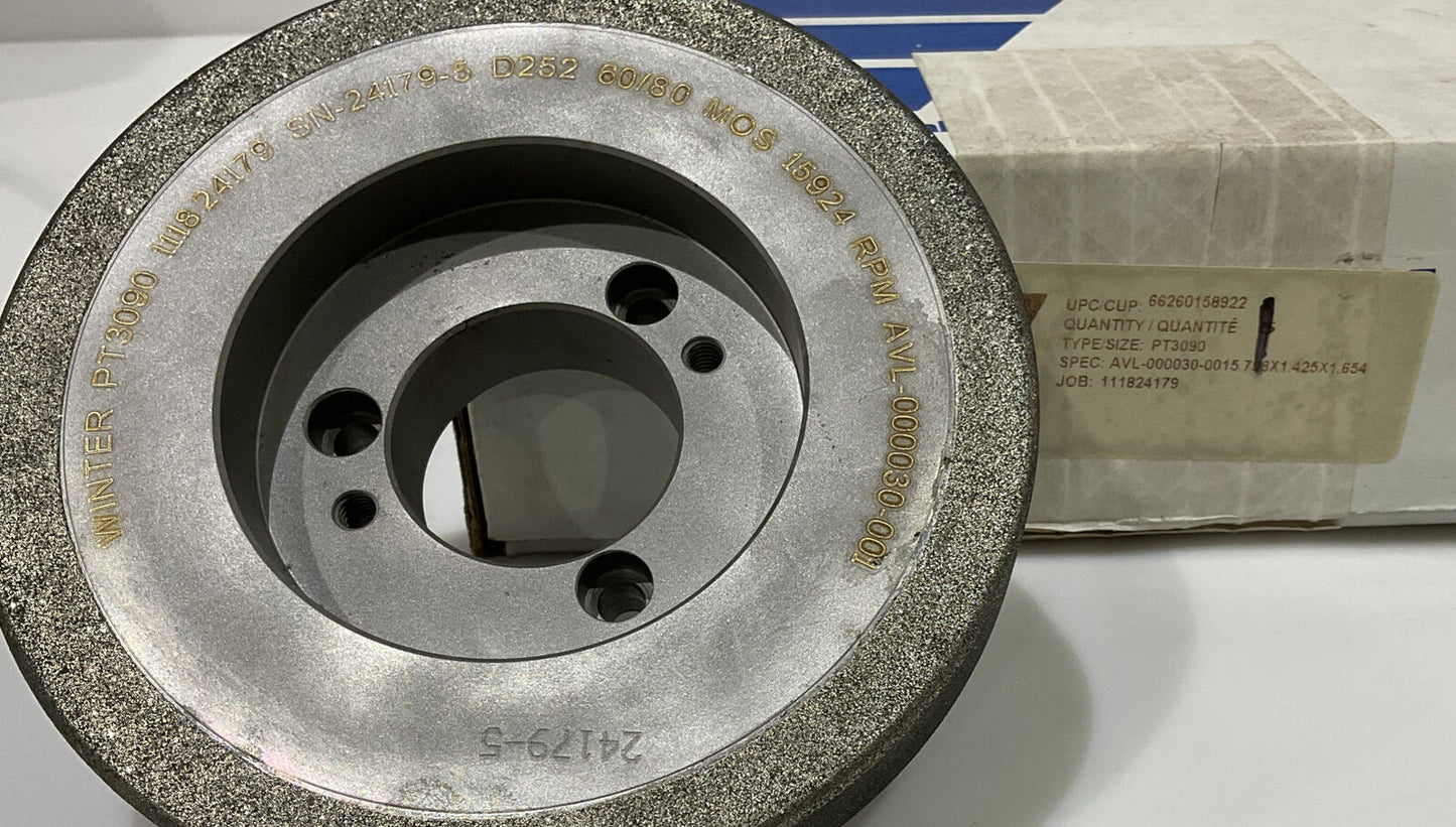NORTON PT3090 GRIT 60/80 5.772” DIAMETER 1.654” BORE 1” GRINDING WHEEL