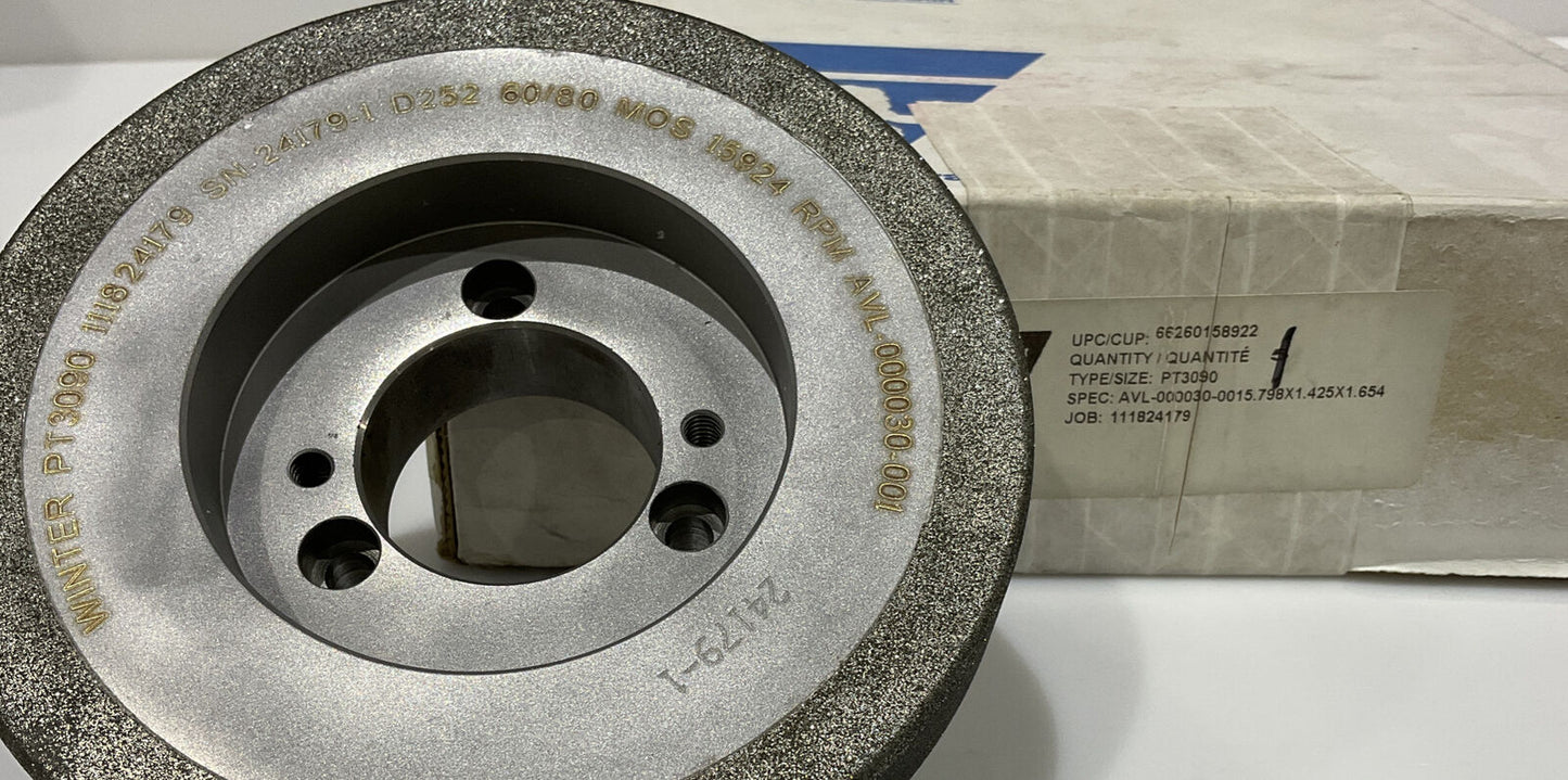 NORTON PT3090 GRIT 60/80 5.772” DIAMETER 1.654” BORE 1” GRINDING WHEEL